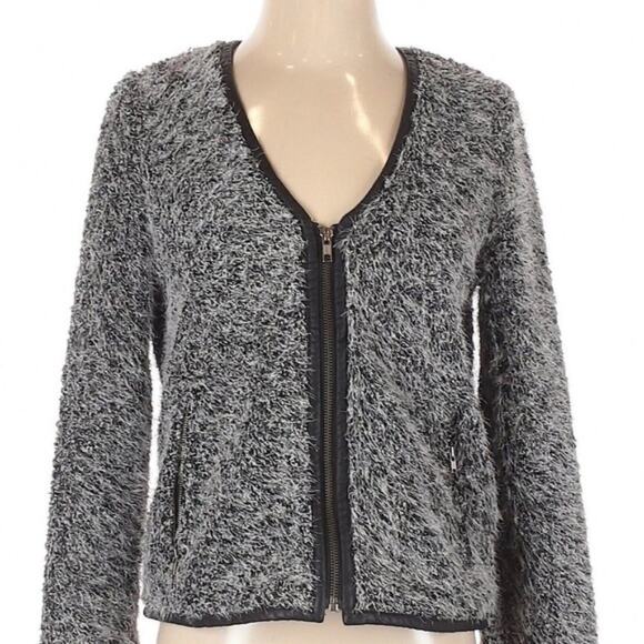 Nordstrom Trouve size small fuzzy zip up cardigan - Picture 1 of 7